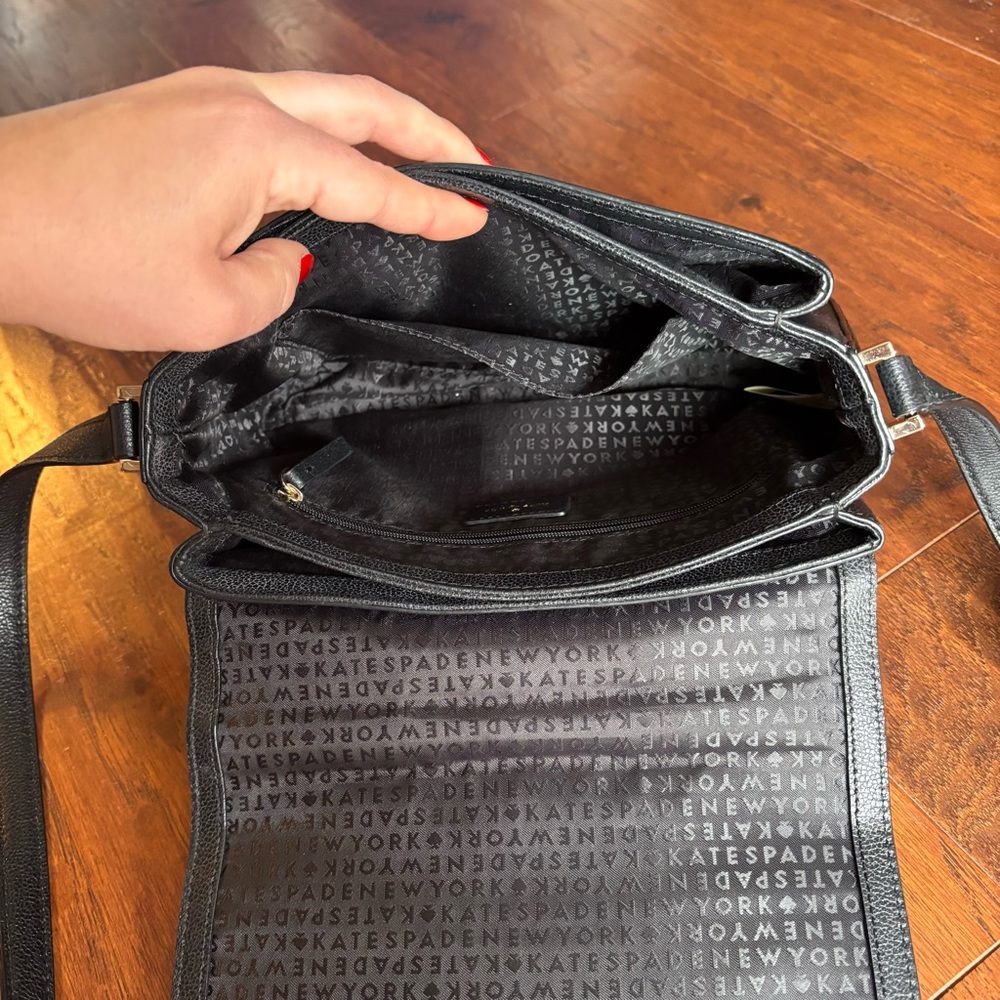 Kate Spade New York Milna Lovett Street Black Leather Crossbody Bag - Picture 7 of 14